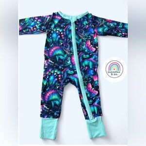 Little Sleepies Vibrant Blue and Purple Kids Footie
